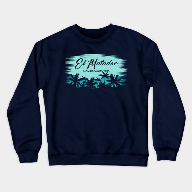 El Matador Beach Malibu, California Retro Beach Landscape Crewneck Sweatshirt by Now Boarding